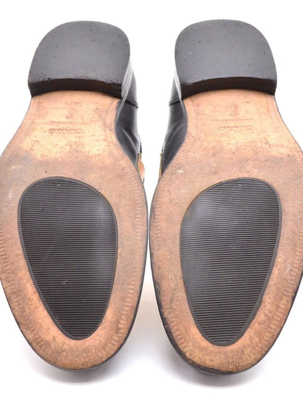 Paul Fredrick Two-Tone Black, Cream & Tan Leather Loafers - Picture 6 of 8